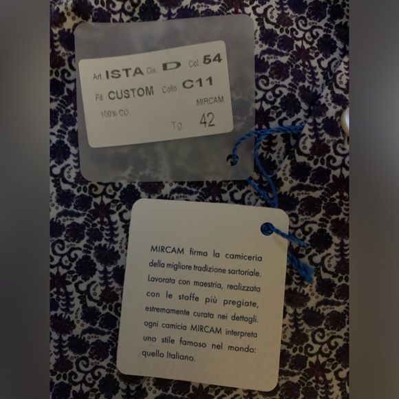 Men’s cotton shirt from Italy. New! US size about medium - Picture 9 of 9